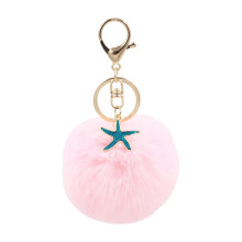 Leuke zeester harige bol sleutelhanger charme unieke-lichtroze