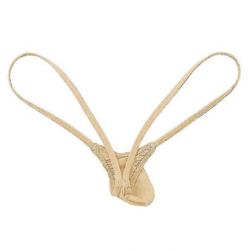 (L,Khaki)Open Back Mens Underpants Low Waist Briefs G-string Thong Underwear Tw 2