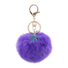 Lichtgewicht zeester Fuzzy sleutelhanger Unieke-Donkerpaars