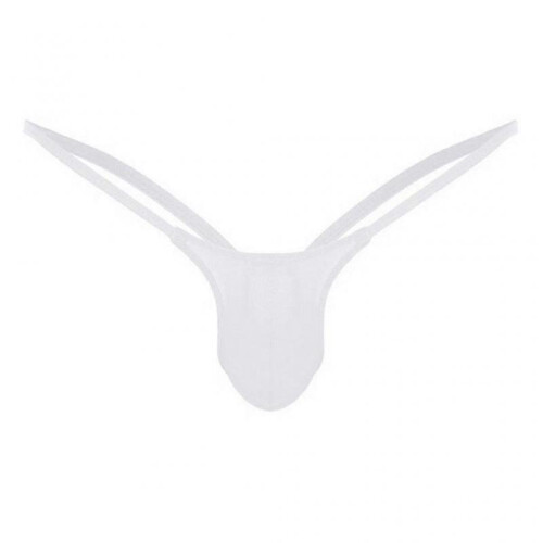 (M,White)Open Back Mens Underpants Low Waist Briefs G-string Thong Underwear Tw 1