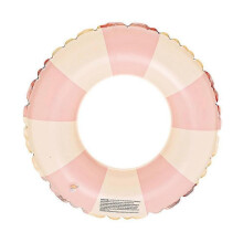 (60,Pink)Kids Pool Swim Ring Floats Retro Striped Inflatable Swimming Circle For Pool Party Beginner Swimmer Tw