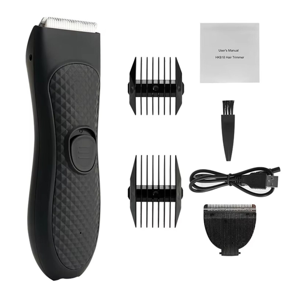 Men'S Electric Groin Hair Trimmer Pubic Hair Removal Intimate Areas Body Grooming Clipper Rechargeable Shaver
