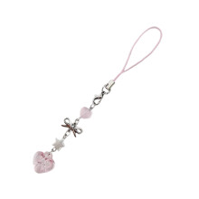 Kralen telefoon charme accessoire strik hart ster-Roze