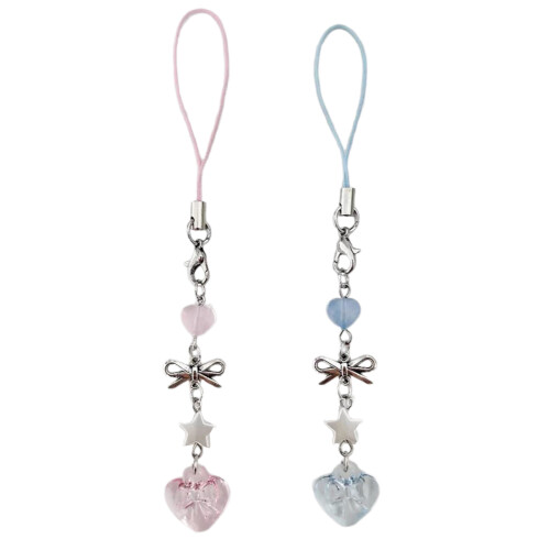 Kralen telefoon charme accessoire strik hart ster-Roze 1