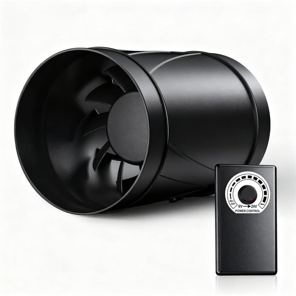 Inline Pipe Fan, 100 Mm Adjustable,Quiet Extractor Fan With Power Cable, Bathroom Fan For Greenhouses, Basements 4854128952972