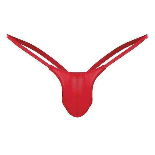 (M,Red)Open Back Mens Underpants Low Waist Briefs G-string Thong Underwear Tw