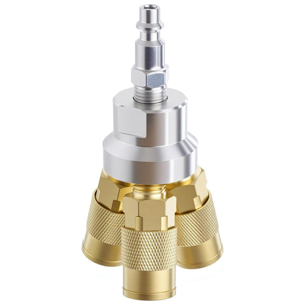 1/4" Npt 3-Way Air Manifold Air Splitter Brass Air Hose Connectors Industrial Connect Fitting Compressor Splitter 4854128957199