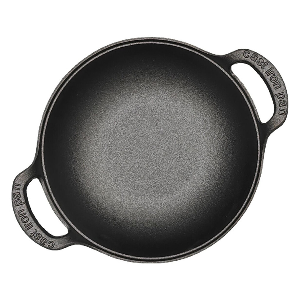 Uncoated Skillet & Dual Handle Flat Bottom Stir Fry Pan Multi-Function Heavy Dutch Soup Pot For Induction Cooker 4854128970303
