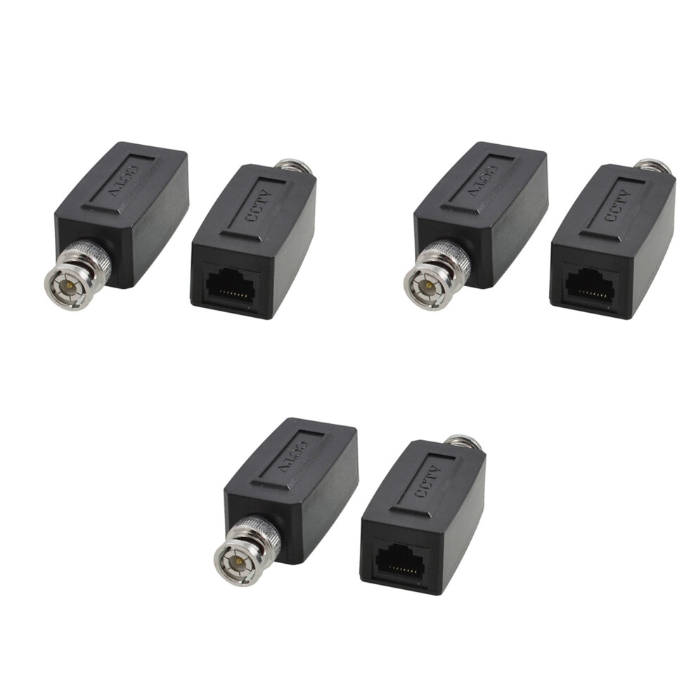 3X CCTV Camera Coax BNC RJ45 UTP Cat5 Active Video Balun Transceiver Pair-image-OPC-PNHW86X-NEW
