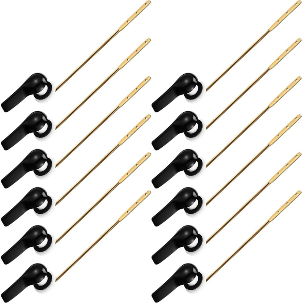 12 Pieces Toilet Flush Handle Lever Replacement, Brass Universal Flush Lever Finish Kit For Most Toilets 4854128980272