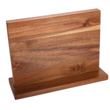 Magnetic Knife Block Double-Sided Wooden Knife Holder Knife Set Holder Stand with Strong Magnets for Counter Top