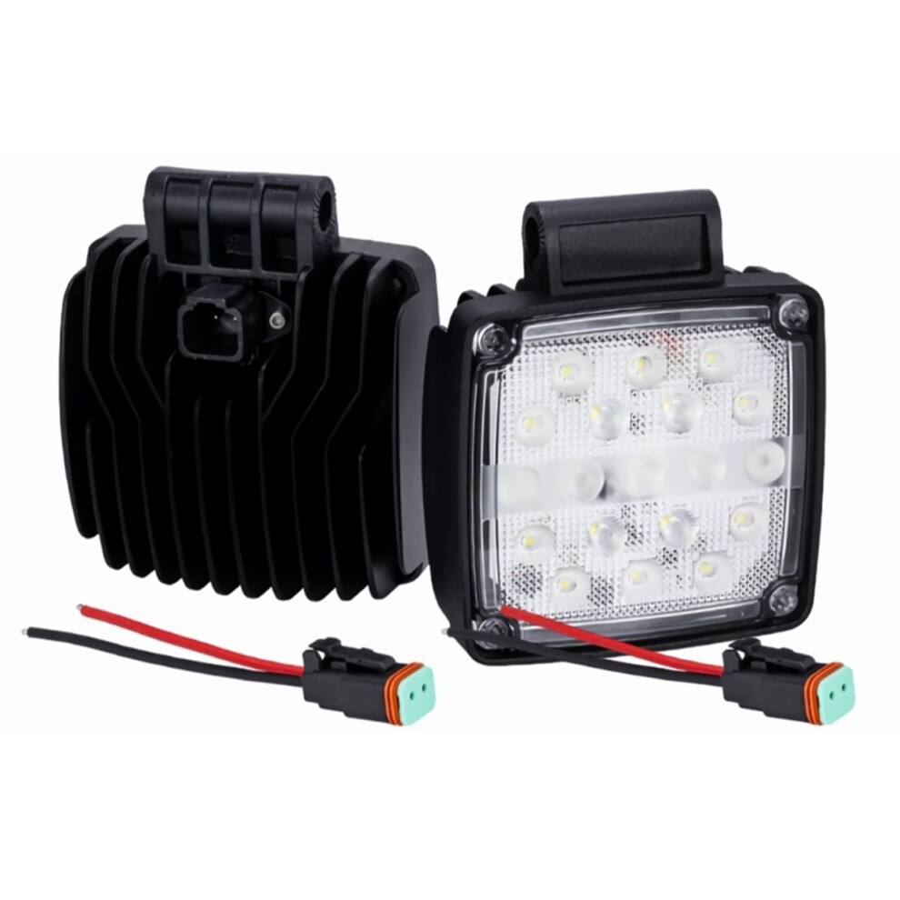 2Pcs 19 Led Excavator Work 57W 6500K Flood Beam For Loader Tractor Forklift With Ip65 Rating Light 4854128950985