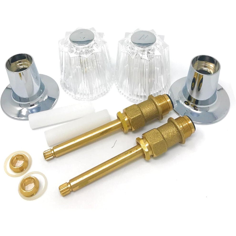 Bathtub And Shower Trim Kit For Price Compatible -Stems, Seats & Flanges - Hot & Cold Replacement Parts 4854128984003