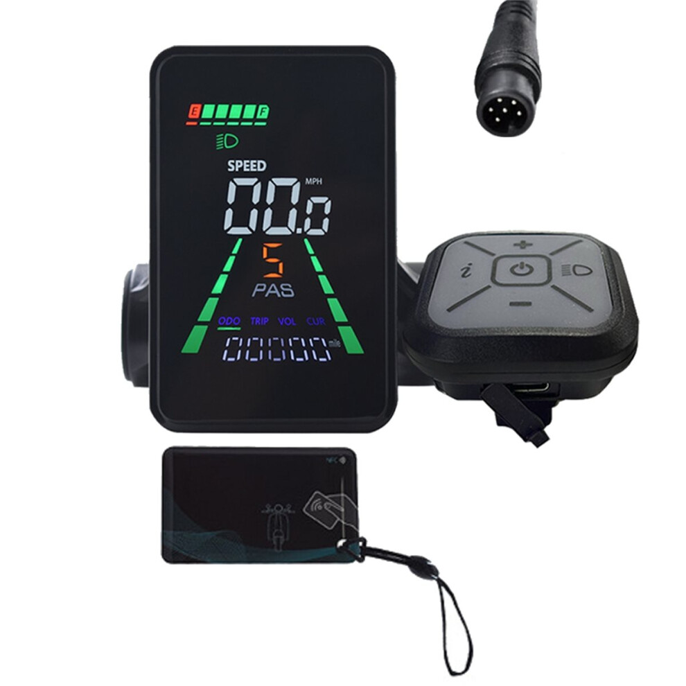 L5 Mountain E-Bike Nfc Lcd Display Meter 24V/36V/48V/60V Uart Type C Electric Scooter Lcd Meter Nfc Speedometer 6Pin Black 4854128967860