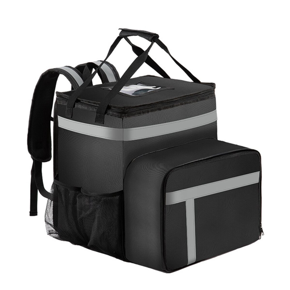 Food Delivery Backpack, Insulated Food Delivery Bags For Takeout Bike, Pizza Takeout Bag For Hot/Cold With 4 Pockets 4854128978576