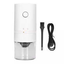 Electric Coffee Grinder, USB Charging, Ceramic Burr, Portable Automatic Machine White