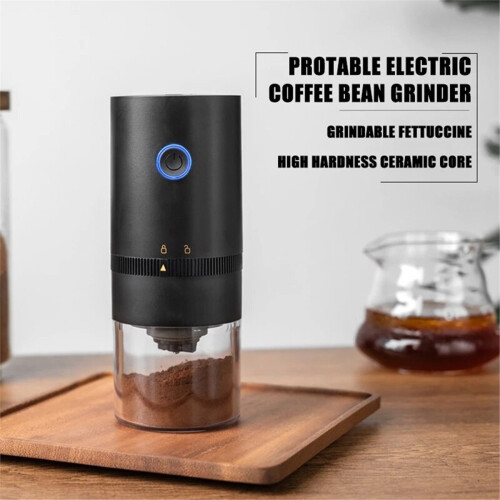 Electric Coffee Grinder, USB Charging, Ceramic Burr, Portable Automatic Machine White 1
