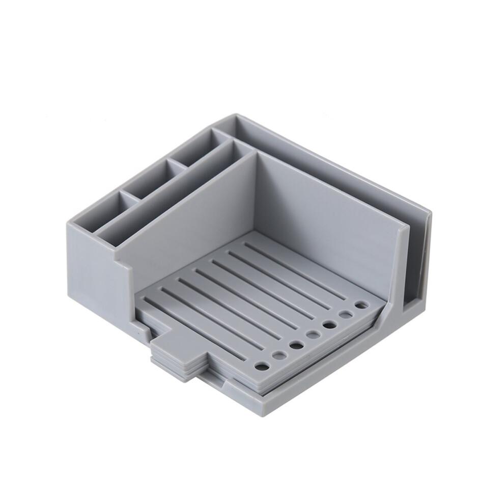 Sticky Note Holder,For 3X3/ Sticky Note Stencil Dispenser With Template,Memo Pad Organizer For Office Gray 4854128995061