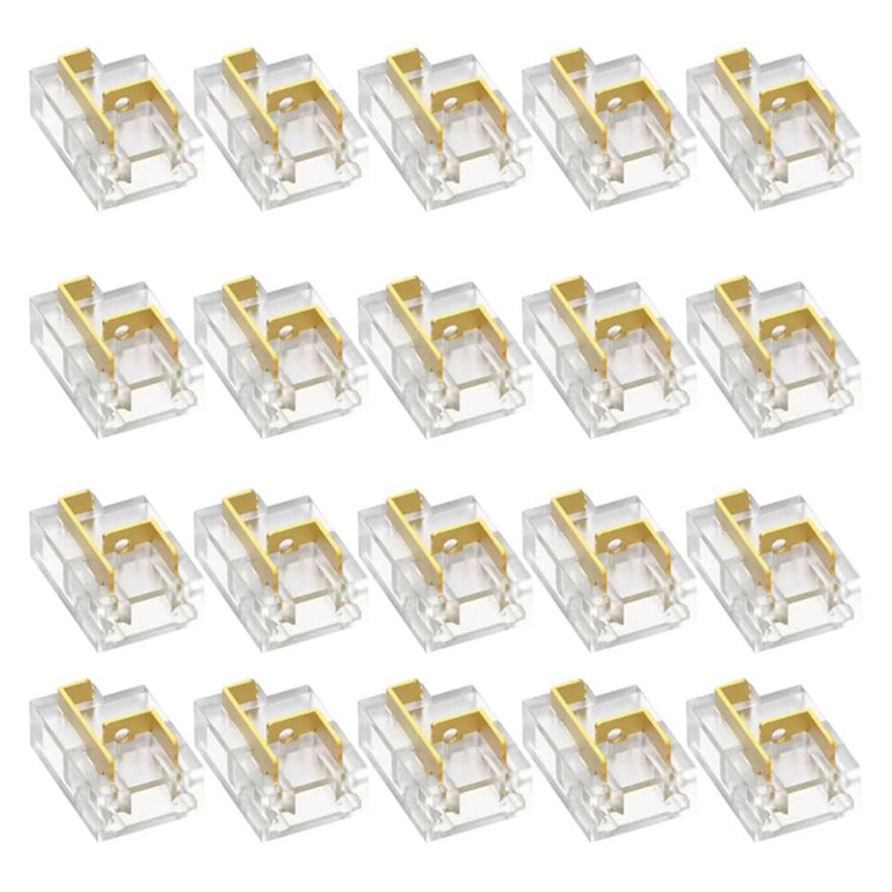20Pcs 8Mm 2-Pin Led Strip Connector Kit Solderless Clips For Single Color Smd/Cob Led Light Strips 4854128956239