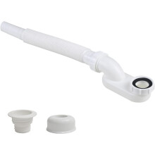 Flexible Bathtub Drain Pipe,No-Leak Low Profile1 1/2 P Flat Drainage Pipe Kit,Freestanding Tub Drain Flex-Drain for Bath