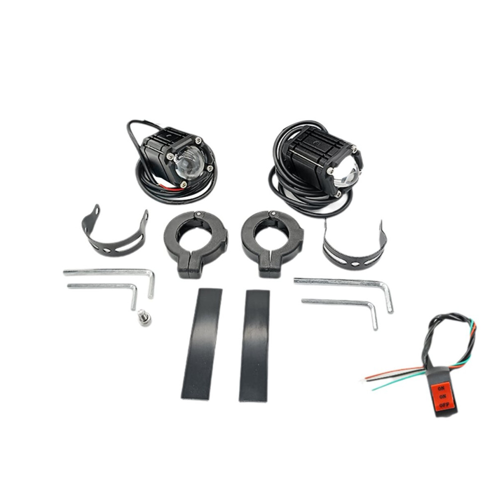 Motorcycle Spotlight Led High Beam Headlight With High And Low And Dual Strobe White/Yellow 4854128974097