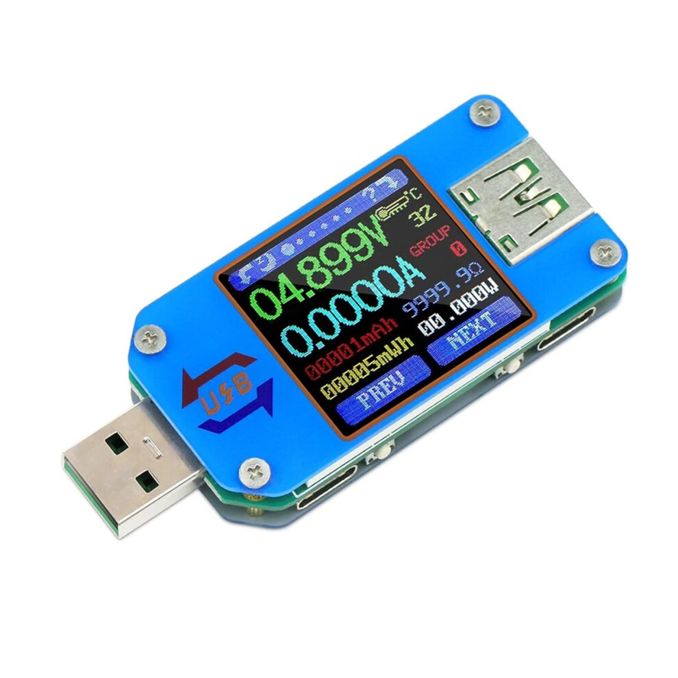 Usb Power Meter, Dc 4-24V 5A Lcd Usb A&C Voltage Current Display Usb Tester Multimeter, Test Speed Of Charger Cables 4854128956888