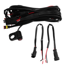 Motorcycle Fog Light Spotlight Switch Relay Harness Wiring Kit 12V 1.6M with Fuse Aluminum on Off Switch Cable 2.2M