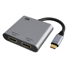 USB C to Dual -Compatible Adapter 4K@60hz USB C Hub Dual Monitor Extend Display for /Pro, Laptops