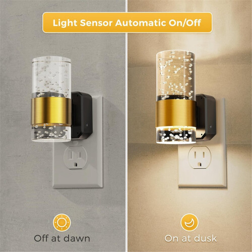 Adjustable Brightness LED Night Light 3000K,Wall Plug-in Nightlight with 0-100LM,Sensor for Bedrooms, Hallways EU Plug 2