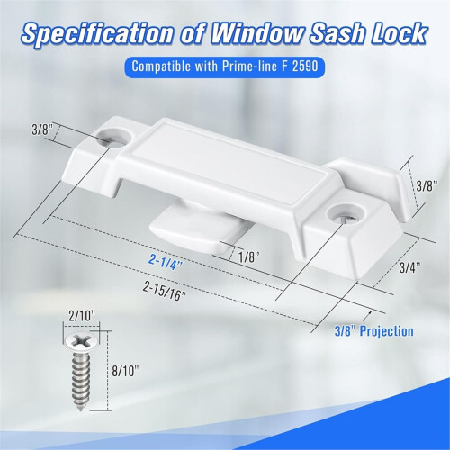 Replacement Sash Lock for F 2590 for Vertical & Horizontal Sliding ,Broken Sash Locks 2