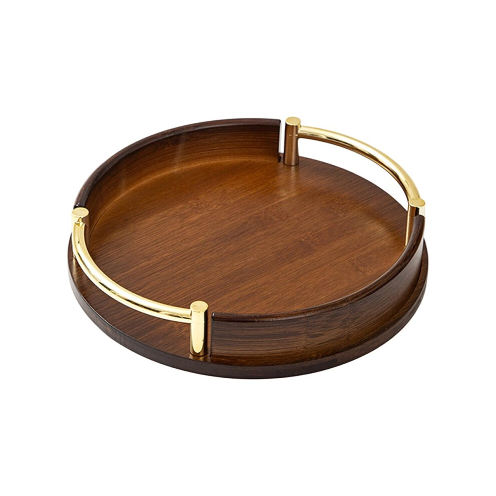 Luxury And Home Kitchen Round Bamboo Tray Home Restaurant Tea Set Small Tray Portable Fruit Snack Tray S Light 4854128991636
