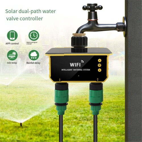 Tuya Wifi Solar Irrigation Timer Smart Automatic Control Irrigation System Outdoor Water Timer Garden Watering Tool 2