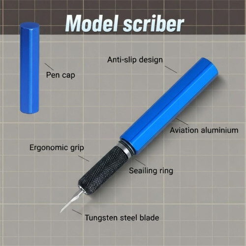 Model Scriber Tool Set with 0.1mm Steel Blade- Panel Line Engraving Chisel for , RG Scale Models 2
