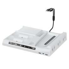 For Slim Multi-Function Cooling Base Console Universal Base with Disc Storage Rack and Three Wind Speed Settings