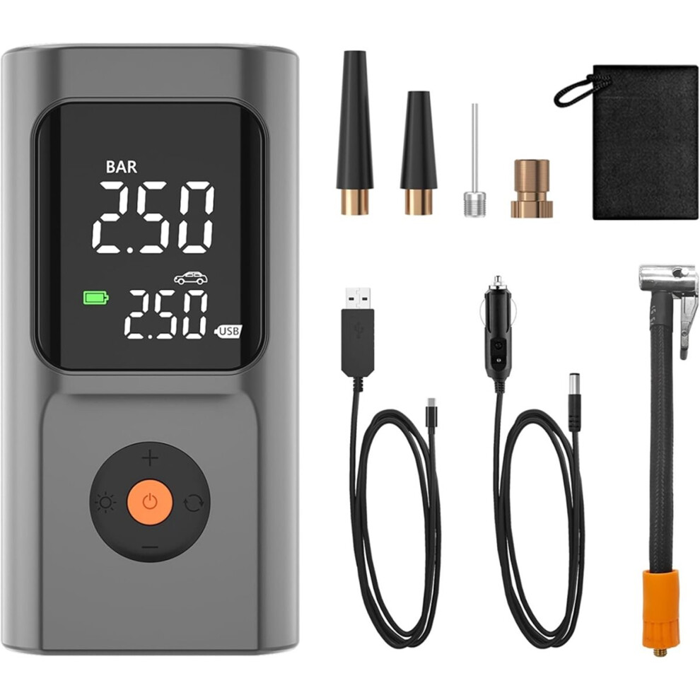 Portable Tire Inflator Air Compressor, Air Pump For Car Tires With Digital Pressure Gauge, Bike Tire Pump 4854128906500