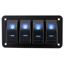 4 Gang Dual LED Marine Boat Rocker Switch Panel for Truck Boat Car Switch Panel Lighter Socket Circuit Breaker