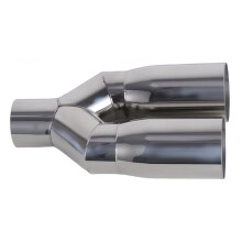 63-76mm Universal Double Outlet Exhaust Tip Stainless Steel Muffler for Car Modification