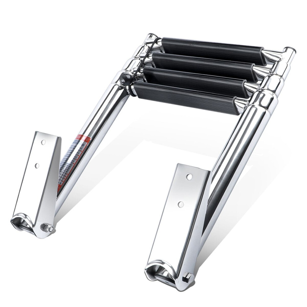 Stainless Steel Marine Ladder With Folding And Telescoping Features, Boat Accessories, 4 Step 4854128930697