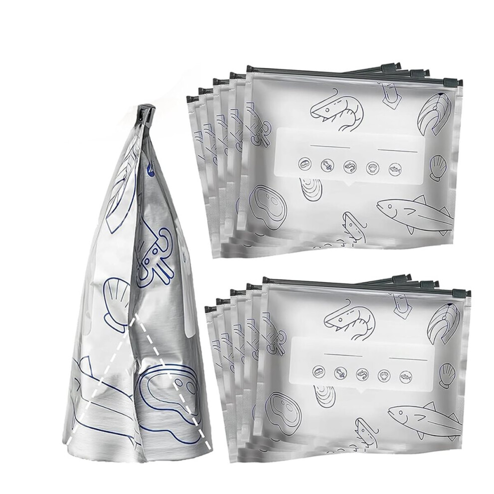 30Pcs Reusable Aluminum Foil Sealable Storage Bags, Resealable Vacuum Zipper Pouches Stand Up Foil Sealable Bags 4854128915830