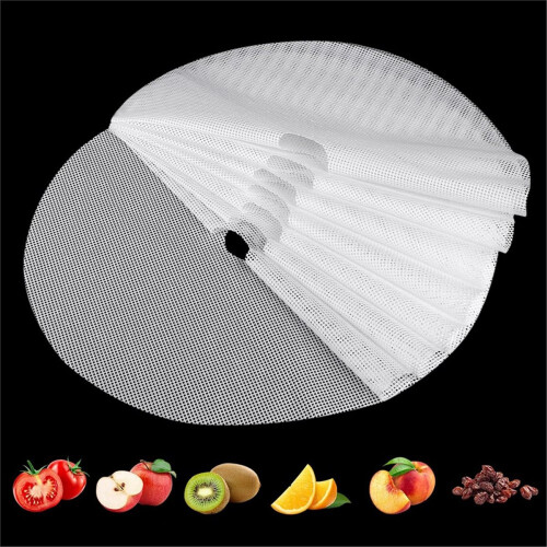 10pcs Round Silicone Dehydrator Sheets, Non Stick Silicone Mesh for Fruit Dehydrator, Tray Liner Reusable 1