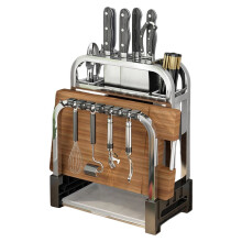 1 Piece Stainless Steel Knife Rack, Home Countertop Cutting Board Storage for Knives, Dishes, Kitchen Supplies