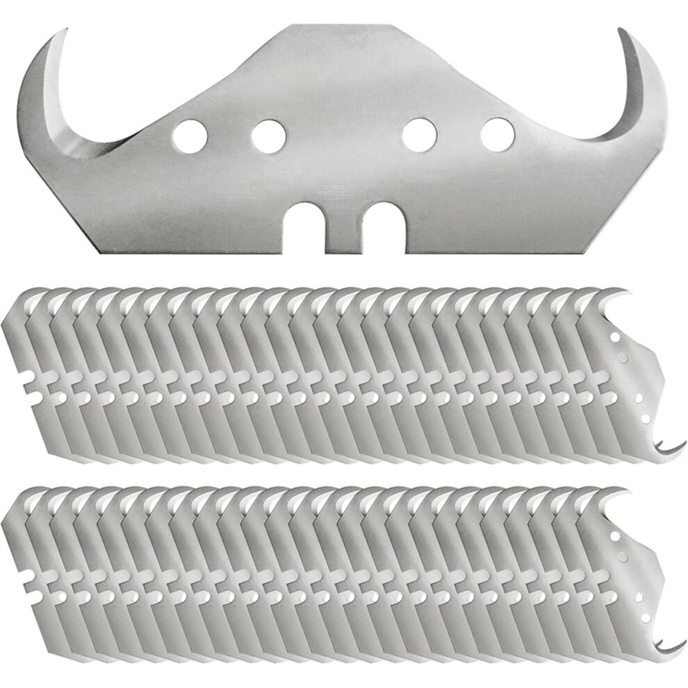 50Pcs Utility Hook Blades,Safety Horn Knife Blade For Wallpaper, Cutting Carpets, Roofing, Industry Materials 4854128931496