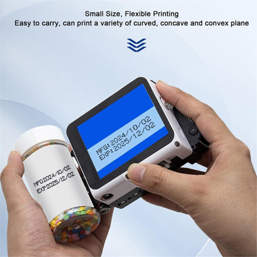 12.7mm Mini Portable Inkjet Printer QR Bar Batch Code Date Number Logo Expiry Handheld Inkjet Box Print Device 1