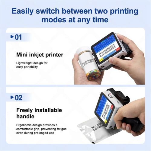 12.7mm Mini Portable Inkjet Printer QR Bar Batch Code Date Number Logo Expiry Handheld Inkjet Box Print Device 2