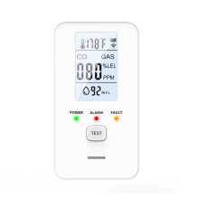 EU PLUG,4 in 1 Carbon Monoxide Detector AC Plug in with CH4 CO Temperature Humidity Sensor LCD Display for RV Home B