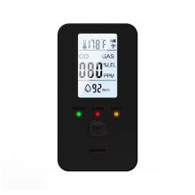 EU PLUG,4 in 1 Carbon Monoxide Detector AC Plug in with CH4 CO Temperature Humidity Sensor LCD Display for RV Home A