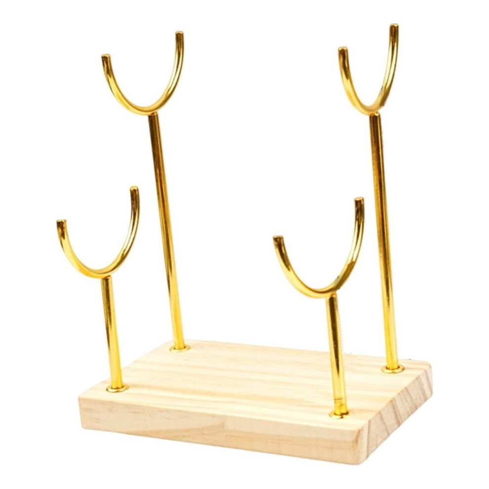Bracelet Holder Display Jewelry Organizer Double Layer Stand Space Saving Stable Wooden Base 4854128943413