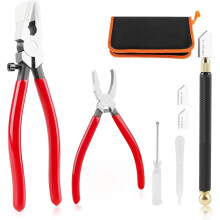 Glass Cutter Kit, 2-20MM Glass Cutter,Glass Cutting Tool for Stained Glass, Tiles, Mosaics, Fusing, Cutting and Breaking