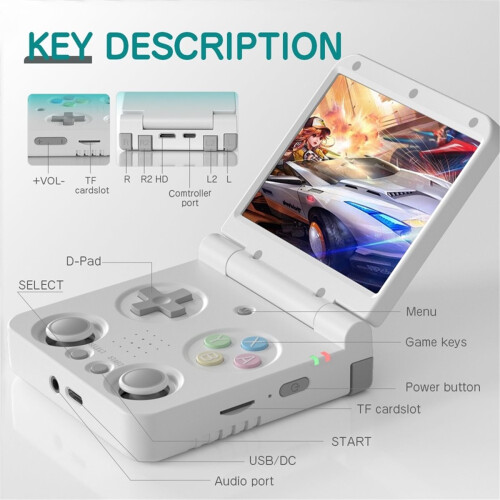 Flip V2 Retro Handheld Game Console 128GB 3.5Inch IPS Screen Open Source Game Console -Compatible Game Pad Black 1