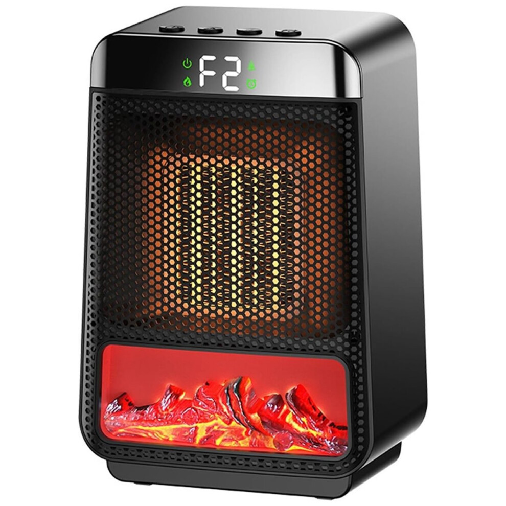Portable Space Heater For Indoor -Small Electric Flame Heaters With Thermostat - Ptc Fast Heating Ceramic Heater Eu Plug 4854128934589